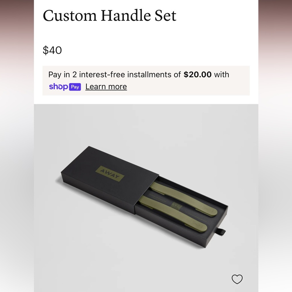 Away Travel Custom Handle Set Olive Green
